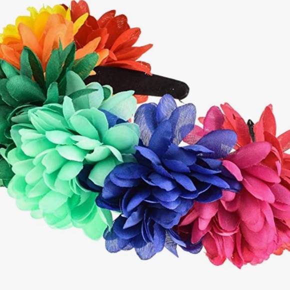 Frida Kahlo Mexican Flower Crown Headband Halloween Party Costume Dia de Los Mue